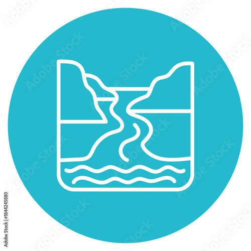 Estuary icon vector image. Can be used for Geography.