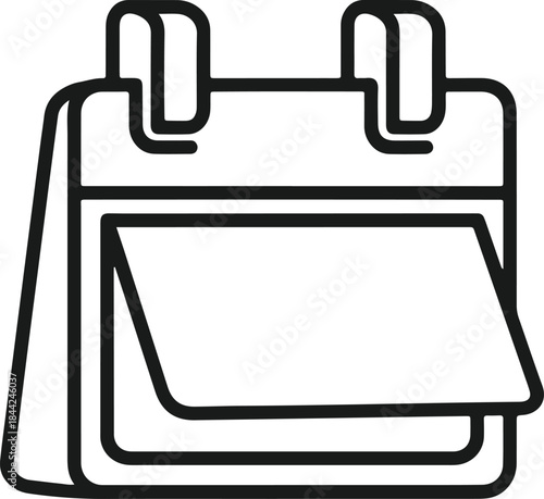 Outline icon of a desk calendar with a flippedover page