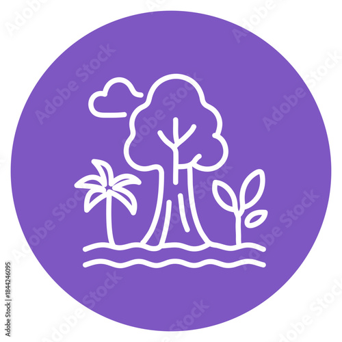 Rainforest icon vector image. Can be used for Geography.