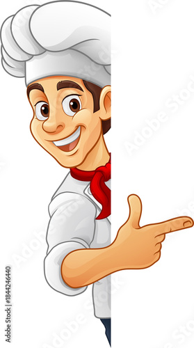 A chef, baker or cook carto...