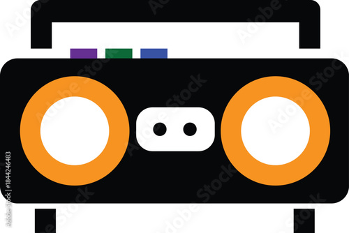 Black and orange portable speaker icon