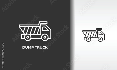 Dump Truck Vector, Icon Or Logo Sign Isolated Symbol Illustration