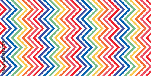 Colorful plastic straws create a seamless retro geometric line pattern background vector illustration