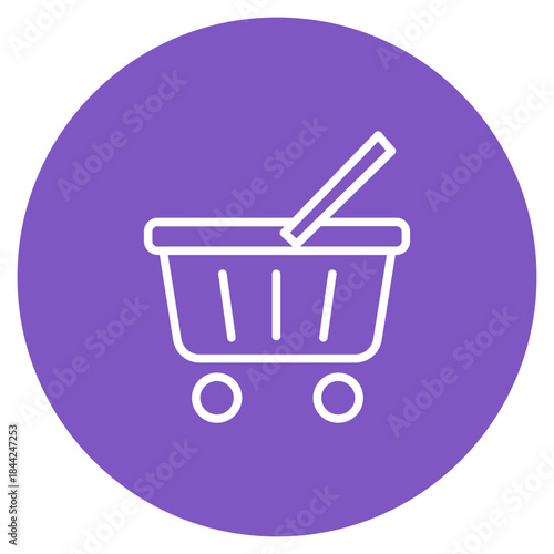 Basket with Wheels icon vector image. Can be used for Laundry.