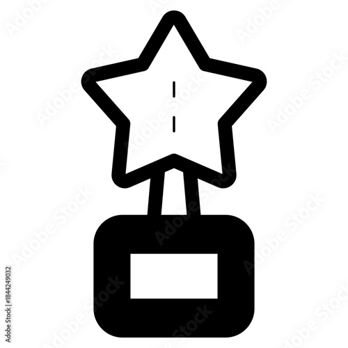 movie celebrity trophy star shape award icon