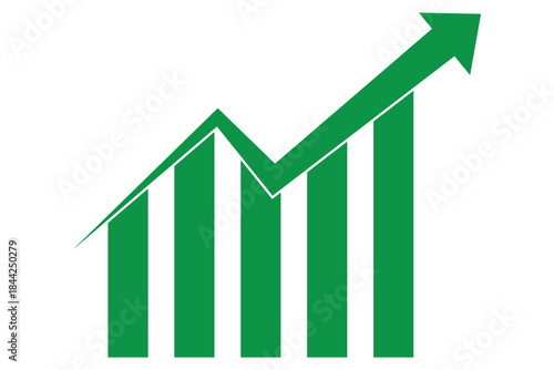 Growth Icon. Business graph with arrow. Business Graph Showing. Graph with arrow moving pointing up. Share market icon. vector illustration. 