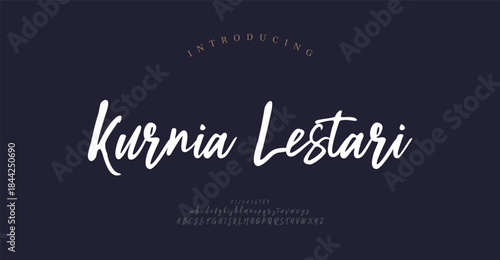 Script alphabet letters font and number. Classic Lettering Minimal Fashion Designs. Typography modern serif fonts regular decorative vintage concept. vector illustration 
