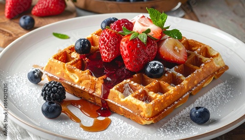 belgian waffle topped