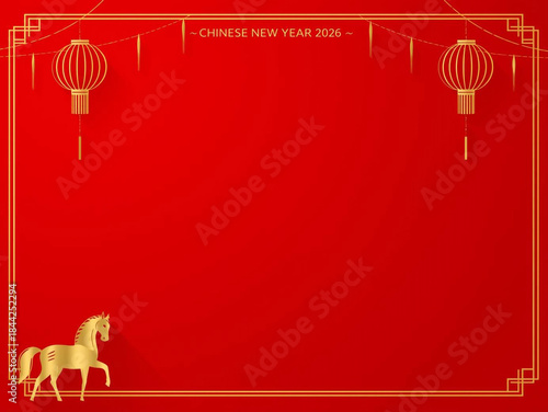 Vintage Christmas greeting card design with silhouette reindeer and snowflake pattern