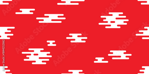 cloud seamless pattern chinese new year pattern japanese sky rain fluffy vector cartoon doodle scarf isolated tile gift wrapping paper background repeat wallpaper illustration design red graphic