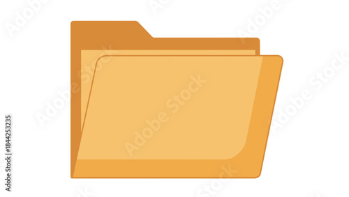 Simple Isometric Illustration of an Open Folder With Inner Pages Ready for Content