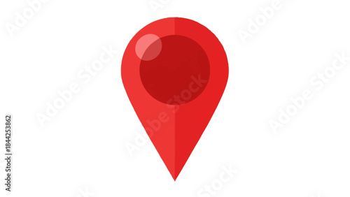 Vibrant Red Location Pin Icon Against a Clean White Background Seamlessly Highlighting Destinations