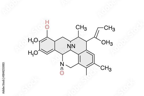 Complex chemical molecular structure diagram for scientific research and study