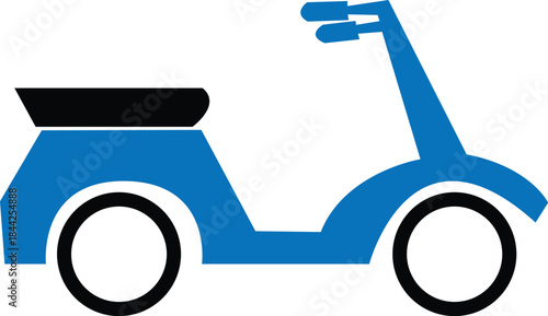 Blue scooter icon on