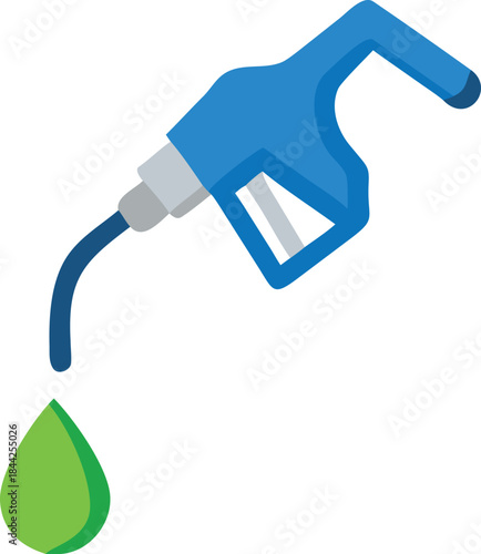 Eco friendly fuel concept a gas pump with leaves and water droplets high quality