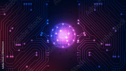 Futuristic System Boot Interface Background: Hexagon Icons for Cyber Security and Network Startup