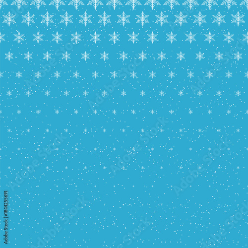 Seamless snowflakes pattern with fading effect. Gradient texture.  Geometric  blue pattern. Vector illustration.
