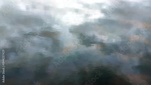 Reflection of clouds on the surface of the water