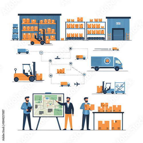 Gruppo di persone discute progetti immobiliari e architettura con un modello di casa e planimetrie.