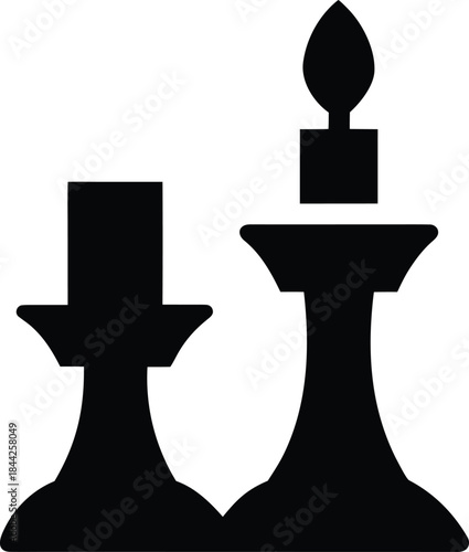 candle holder icon silhouette vector on transparent background