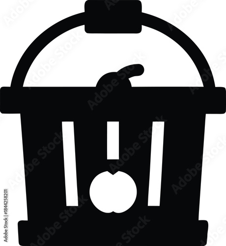compost bin icon silhouette vector on transparent background