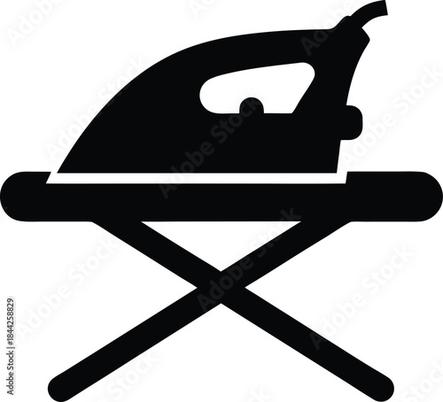 ironing board icon silhouette vector on transparent background
