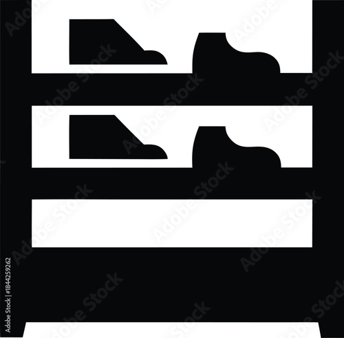 shoe cabinet icon silhouette vector on transparent background