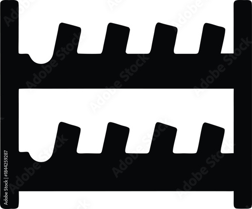 shoe rack icon silhouette vector on transparent background