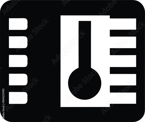 thermostat icon silhouette vector on transparent background