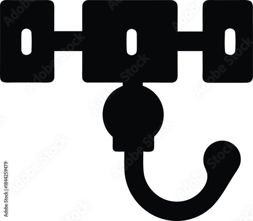 wall hook icon silhouette vector on transparent background