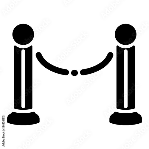 black and white queue line sign vector 