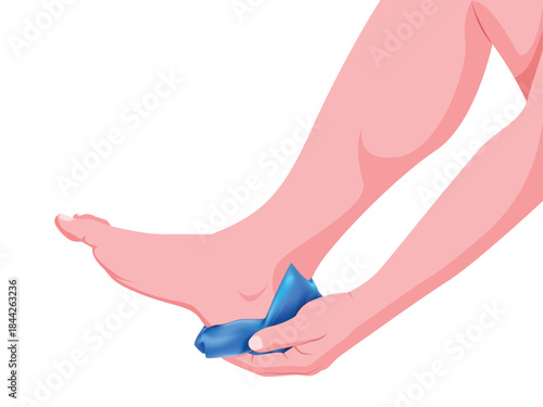 Cold Gel Pack Therapy for Swollen Heel or Elbow, Cold Therapy for Joint Inflammation and Injury