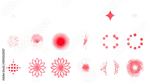 Visualizing complex systems a series of evolving red and gray particle arrangements