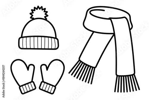 Cozy winter hat, scarf, and mittens set for cold weather fun