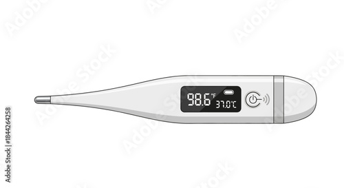 Digital thermometer showing normal body temperature symbolizing health check and care routine
