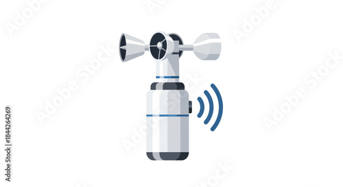 Aesthetic representation of weather instrument, depicting wind measurement, with a subtle