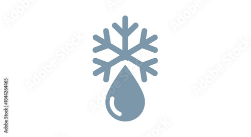 A symbolic representation blending the essence of freezing conditions with a melting drop evoking
