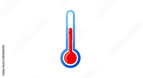 Visual thermometer displaying rising temperature with a blue border, signifying health status and