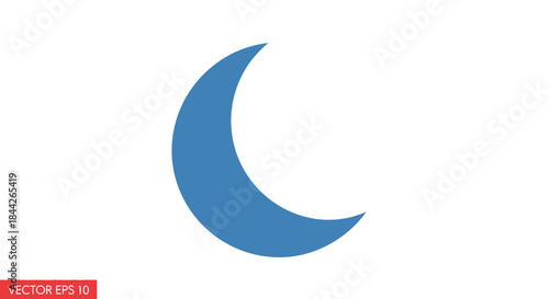 Crescent moon symbol in vector format, celestial body concept and cosmic representation, simple