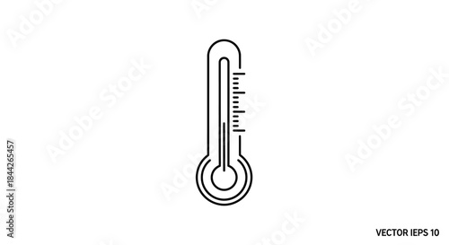Stylized thermometer outline illustrating temperature measurement and healthcare