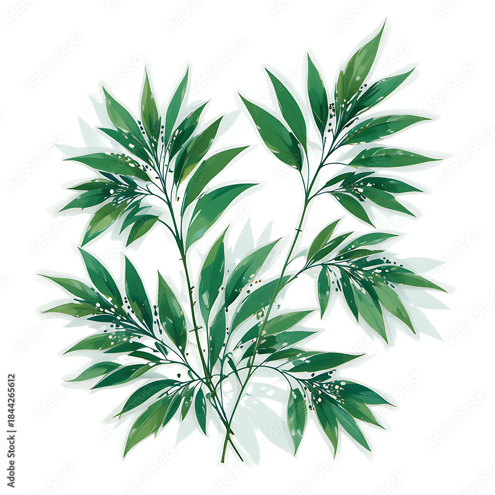 Obraz premium Tropical Palm Leaves Botanical Illustration