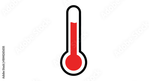 Red Thermometer Indicating Elevated Levels on White Backdrop Medical Equipment Concept