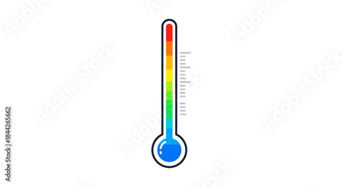 Vibrant temperature indicator graphic conveying climate change and medical fever analysis