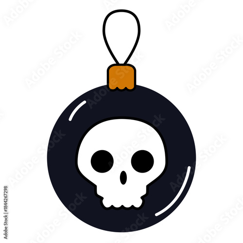 Gothic Christmas toy with skull icon