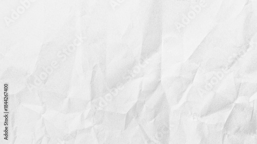 Crumpled paper texture black background. White wrinkled sheet. Overlay effect image