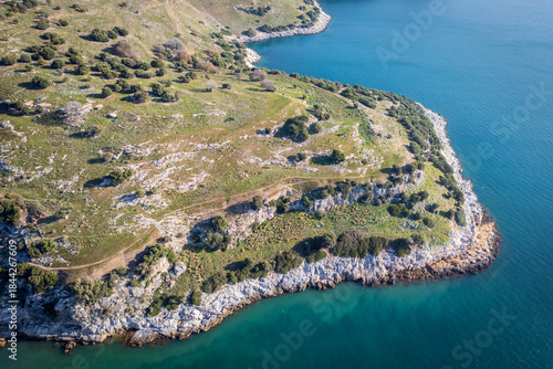 Fototapeta Naklejka Na Ścianę i Meble -  The Notion Ancient City drone view in Izmir district of Turkey