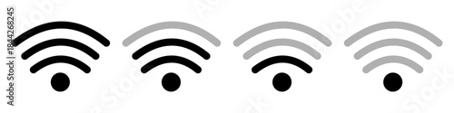 Modern Flat Wi-Fi Icon Set Wireless Network Connection Symbols