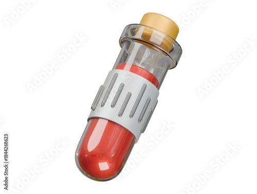 blood vial icon 3d illustration render