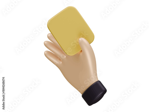 reference yellow card icon 3d illustration render