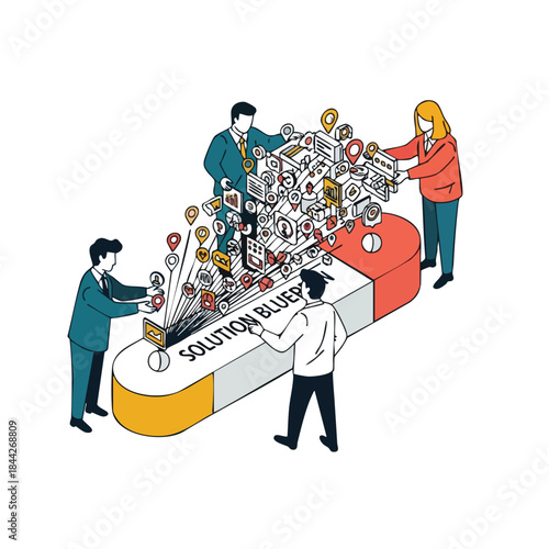 Business professionals collaboratively strategize to effectively resolve complex challenges, metaphorically erasing obstacles and streamlining processes for optimal success.